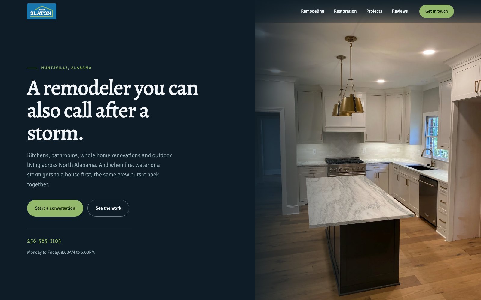 The new Bret Slaton Homes homepage concept